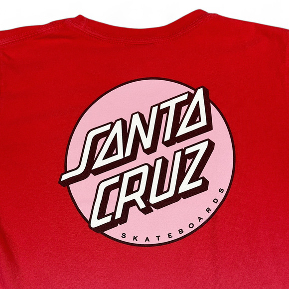Santa Cruz Shirt Adult SMALL Red Pink Two Tone Skateboards Logo Skater - Picture 4 of 7
